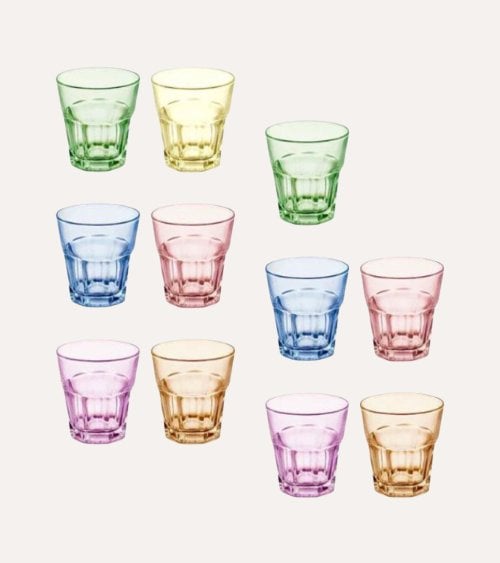 Set de 11 Vasos Colors de Vidrio Tintado