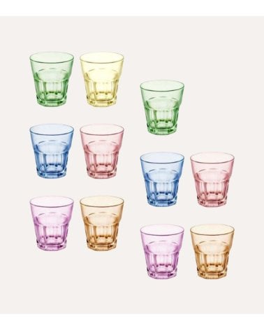 Set de 11 Vasos Colors de Vidrio Tintado