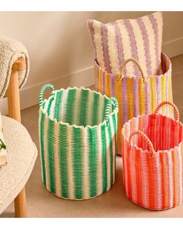 Cesta Pool Side con Asa de Plástico Reciclado Tejido