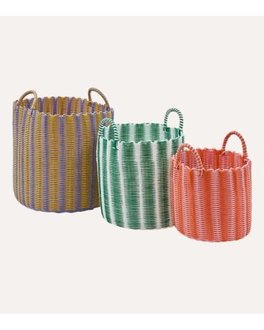 Cesta Pool Side con Asa de Plástico Reciclado Tejido