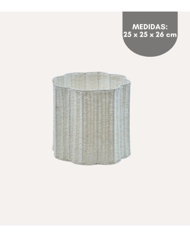 Cesta Bloomy con Forma de Flor de Papel Tejido