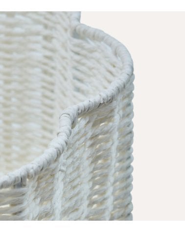 Cesta Bloomy con Forma de Flor de Papel Tejido