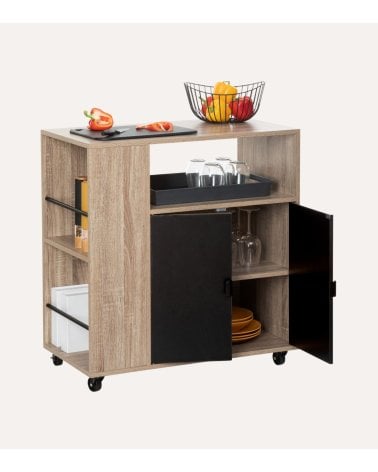 Isla de Cocina Aliaj con Ruedas de MDF
