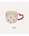 Taza Mug Valentine con Asa de Corazón de Porcelana