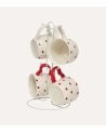 Set de 4 Tazas Mug Valentine con Asa de Corazón y Soporte