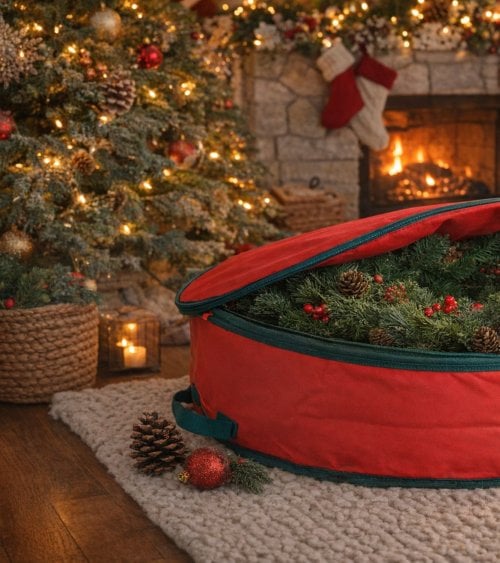 Caja de Almacenamiento para Coronas Navideñas