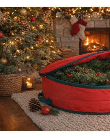Caja de Almacenamiento para Coronas Navideñas