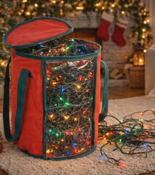 Caja de Almacenamiento para Luces Navideñas