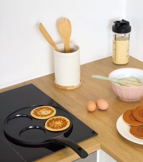 Sartén para Tortitas con 4 Moldes de Aluminio