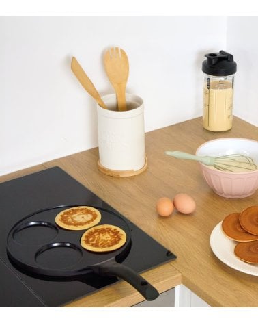 Sartén para Tortitas con 4 Moldes de Aluminio