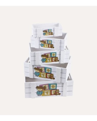 Caja Rectangular Infantil Doll Toys de Madera de Paulownia