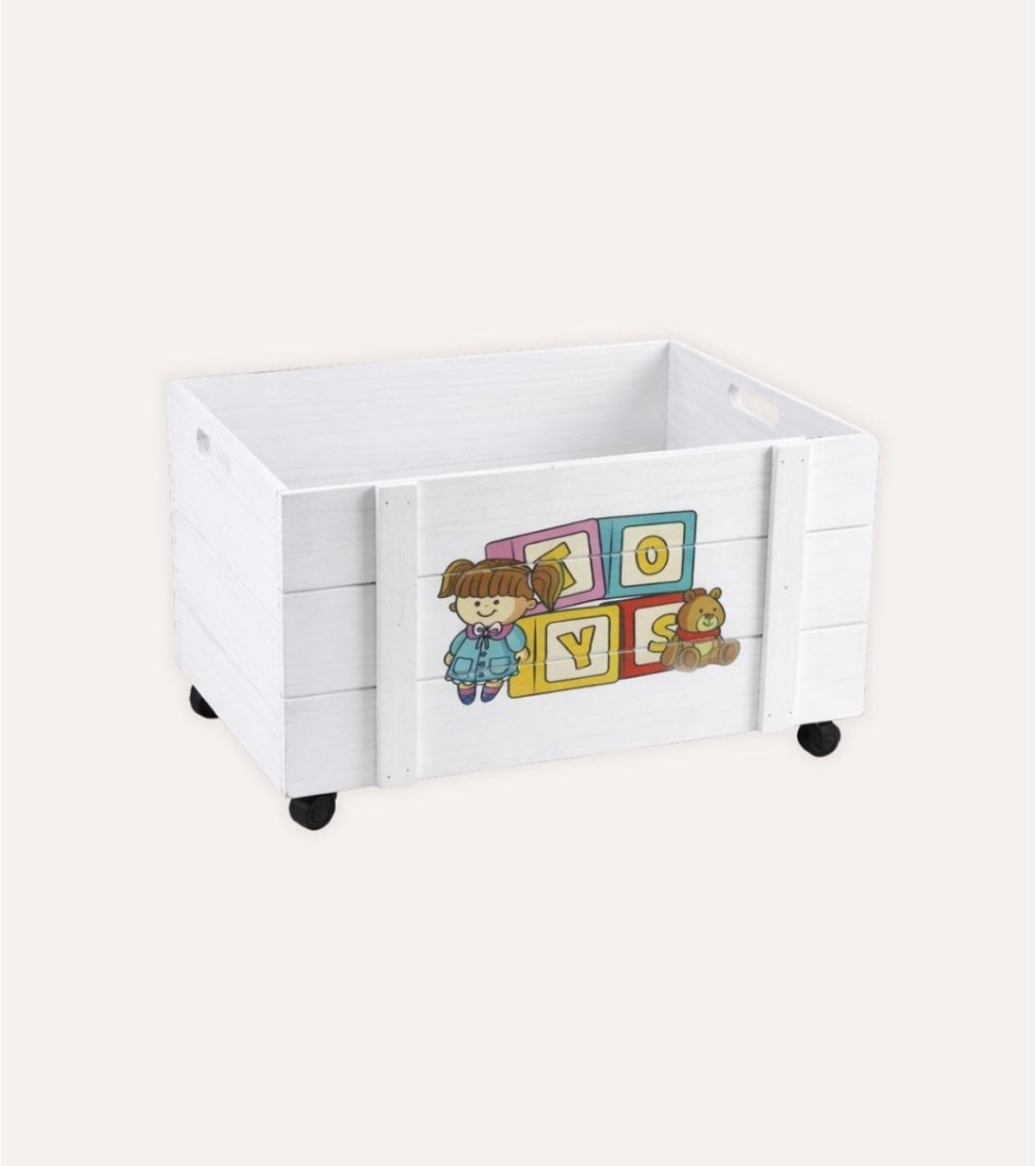 Caja Infantil Doll Toys con Ruedas de Madera de Paulownia