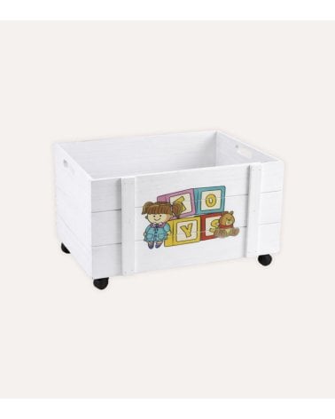 Caja Infantil Doll Toys con Ruedas de Madera de Paulownia