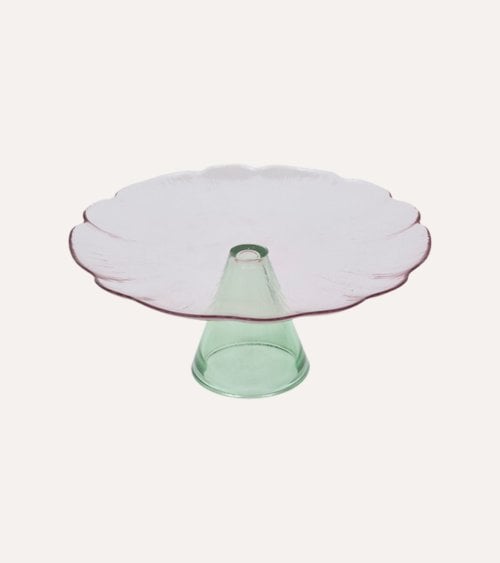 Plato Expositor para Tartas Fleur con Base de Vidrio Tintado