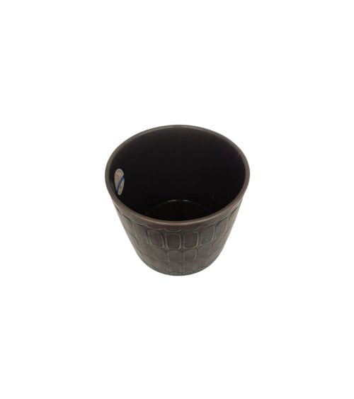 Maceta de Cerámica Redonda con Diseño en Relieve-4