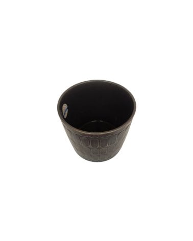 Maceta de Cerámica Redonda con Diseño en Relieve-4