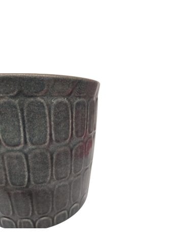 Maceta de Cerámica Redonda con Diseño en Relieve-2