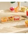 Bandeja con Cuencos para Aperitivo Fruity de Bambú y Vidrio