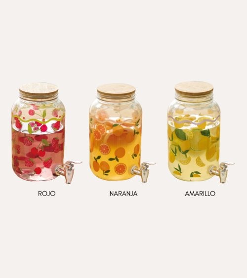 Dispensador de Bebidas Fruity de Vidrio