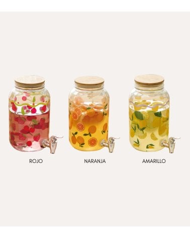 Dispensador de Bebidas Fruity de Vidrio
