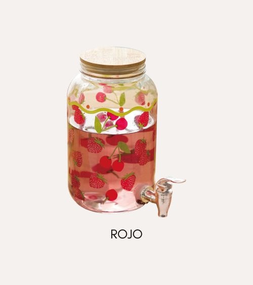 Dispensador de Bebidas Fruity de Vidrio