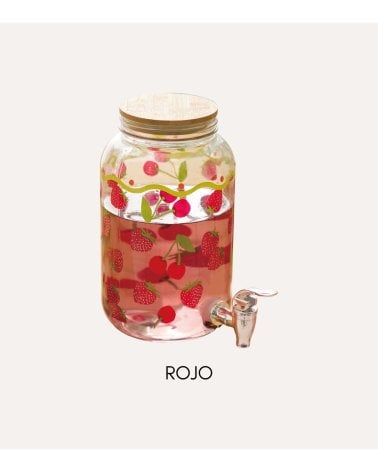 Dispensador de Bebidas Fruity de Vidrio