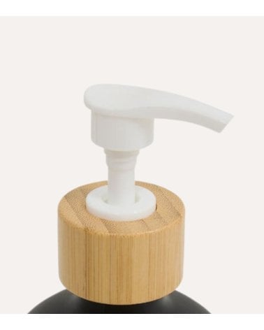 Set de 3 Dispensadores de Jabón de Vidrio con Base de Bambú