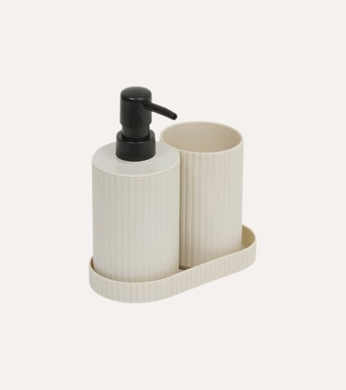 Set de Baño de Dispensador de Jabón y Vaso de Plástico