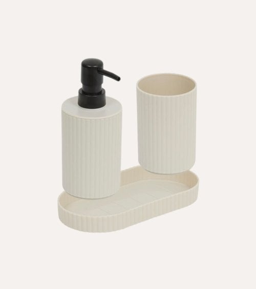 Set de Baño de Dispensador de Jabón y Vaso de Plástico