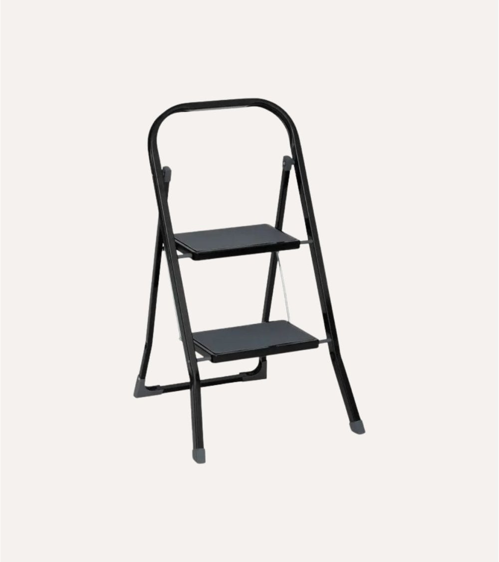 Taburete Plegable con 2 Peldaños de Metal