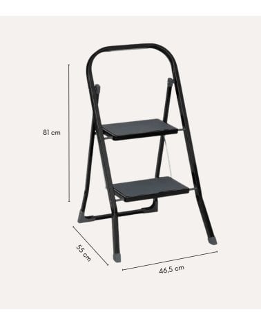 Taburete Plegable con 2 Peldaños de Metal