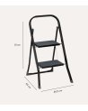 Taburete Plegable con 2 Peldaños de Metal