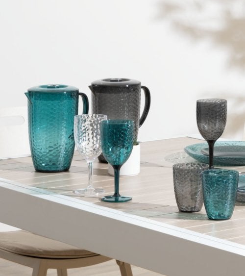 Jarra Estiva Efecto Cristal Tallado de Plástico