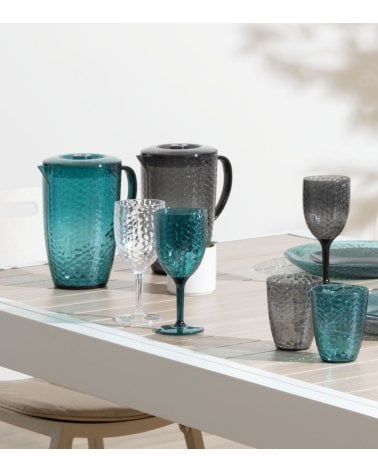 Jarra Estiva Efecto Cristal Tallado de Plástico