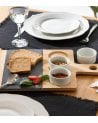Set de Tabla de Presentación y Cuencos para Aperitivos de Pizarra y Bambú