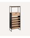 Mueble de Bar Aliaj Botellero y Colgador de Copas de Acero y MDF