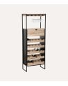 Mueble de Bar Aliaj Botellero y Colgador de Copas de Acero y MDF