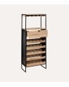 Mueble de Bar Aliaj Botellero y Colgador de Copas de Acero y MDF