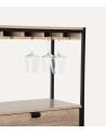 Mueble de Bar Aliaj Botellero y Colgador de Copas de Acero y MDF