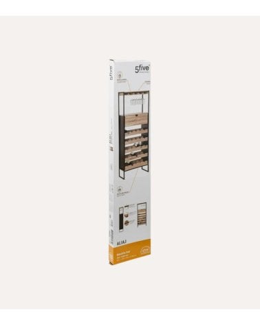 Mueble de Bar Aliaj Botellero y Colgador de Copas de Acero y MDF