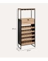 Mueble de Bar Aliaj Botellero y Colgador de Copas de Acero y MDF