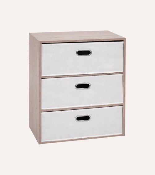 Cajonera Dress Up con 3 Cestas de MDF