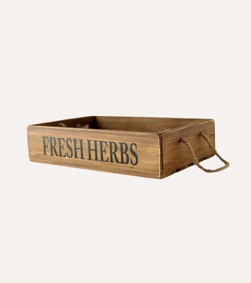 Caja Fresh Herbs con Asas de Madera Maciza