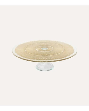 Plato Expositor para Tartas Celeste con Base de Vidrio