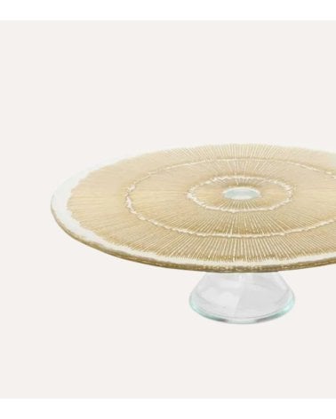 Plato Expositor para Tartas Celeste con Base de Vidrio