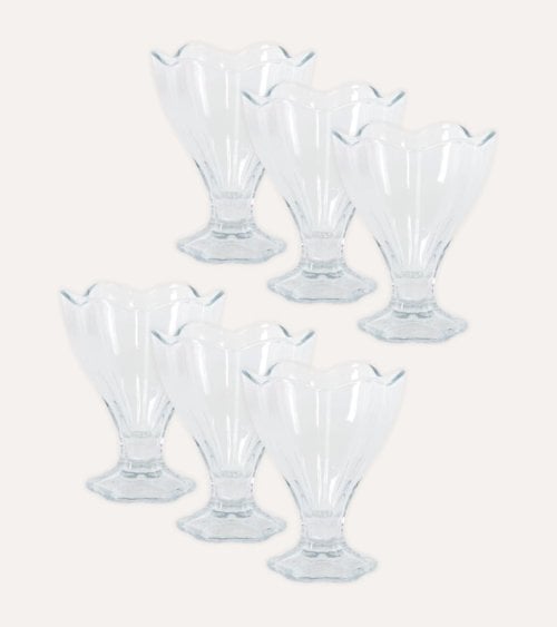 Set de 6 Copas de Helado Lily de Vidrio