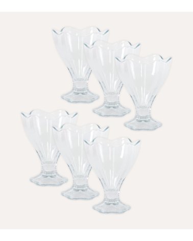 Set de 6 Copas de Helado Lily de Vidrio