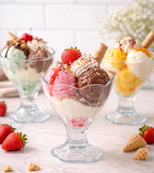 Set de 6 Copas de Helado Lily de Vidrio