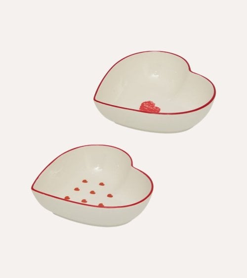 Cuenco Valentine en Forma de Corazón de Gres