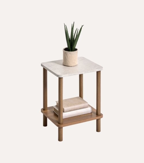 Mesa Auxiliar Come de Madera de Pino y MDF